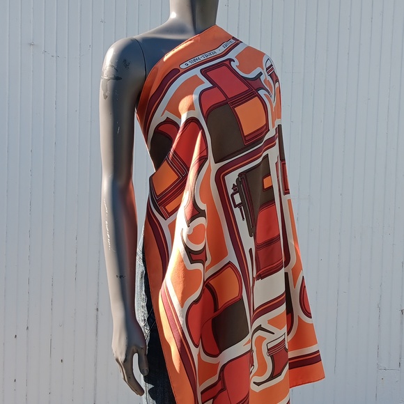 LES COUPES HERMES SCARF BY FRANCOISE DE LA PERRIERE REVERSIBLE OPERA SCARF/SHAWL - Picture 5 of 17